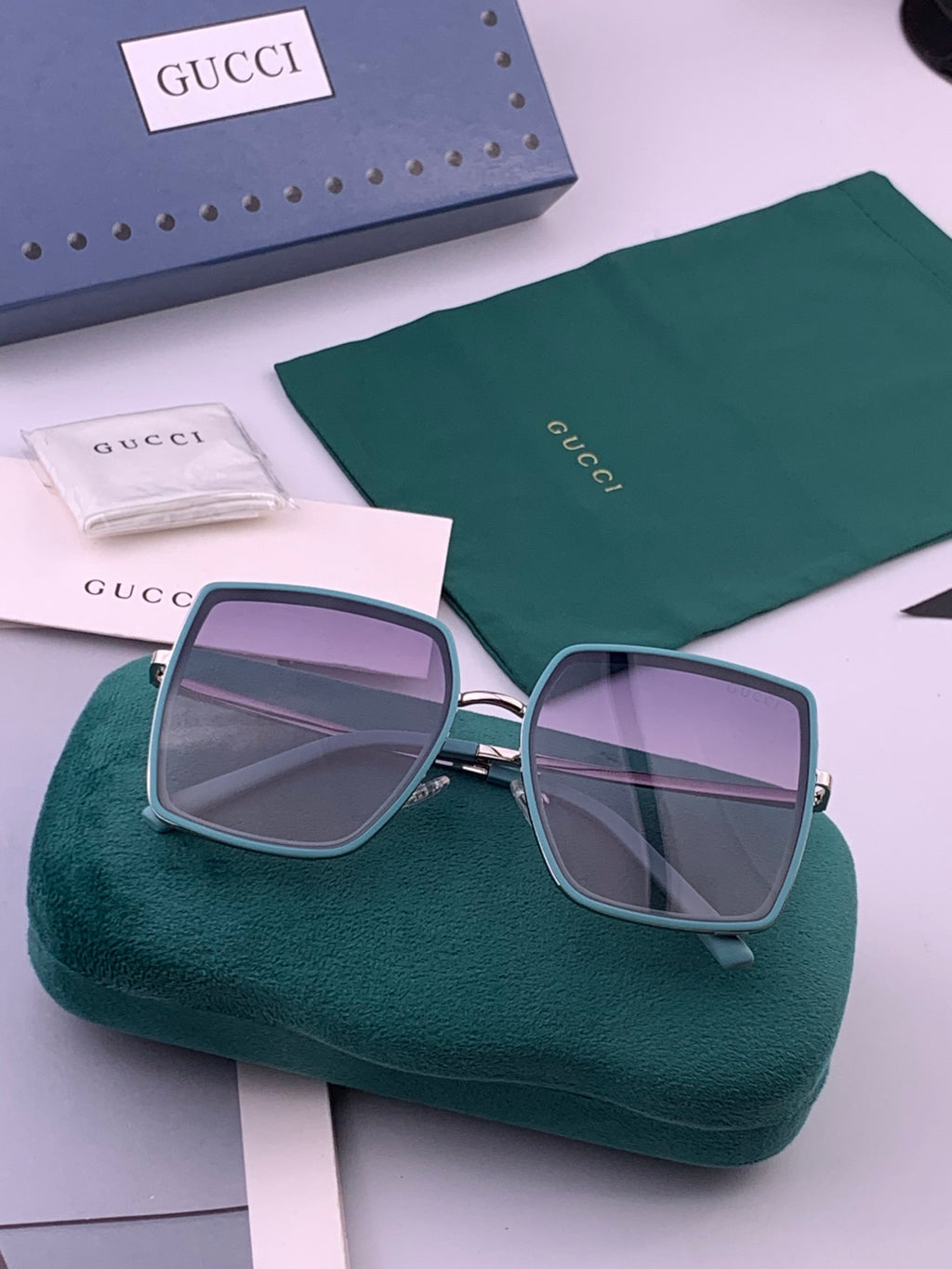 Gucci G0798 Polarized Square Black Lens Sunglasses for Women - 357890 - detail image 7