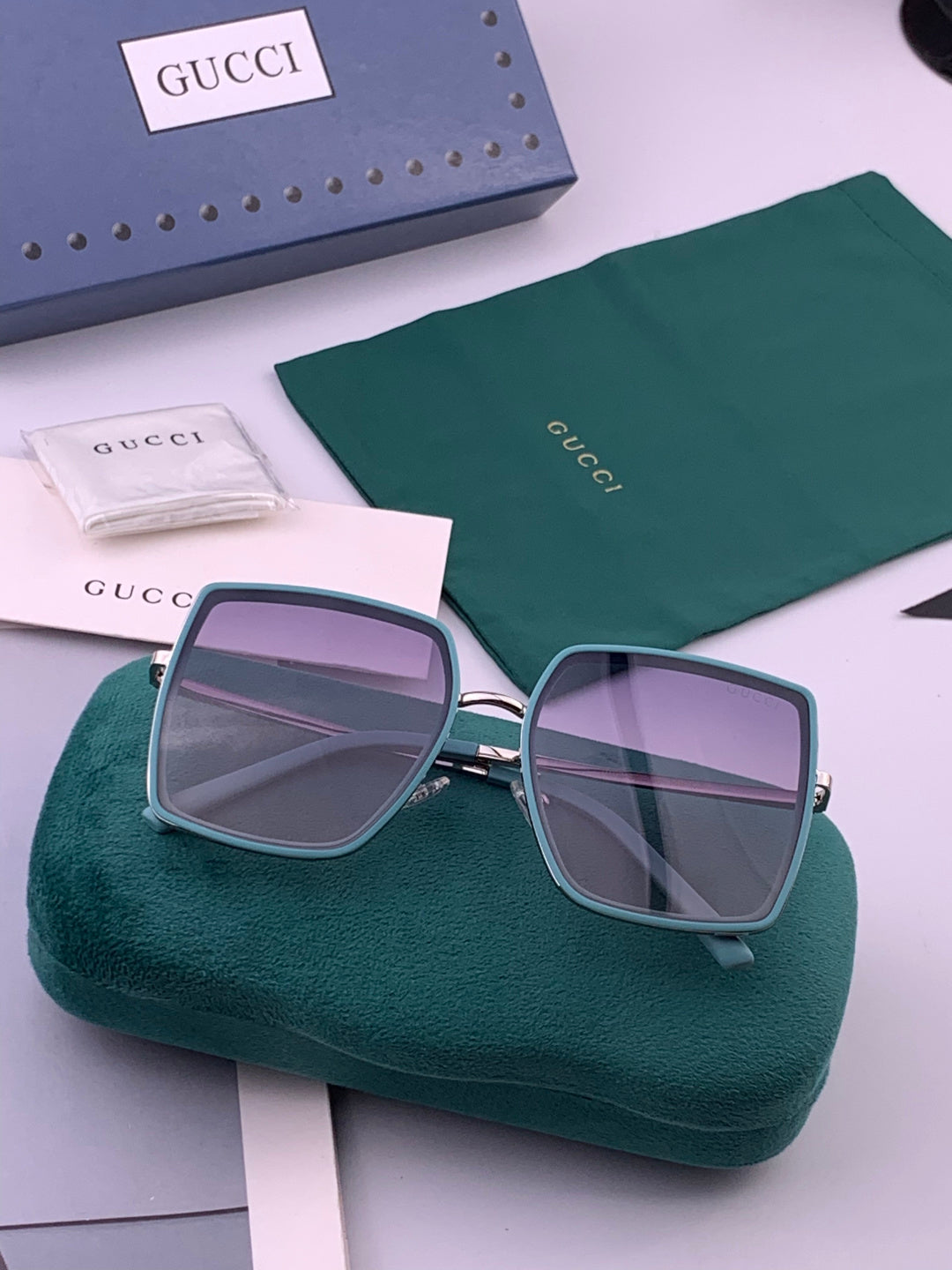 Gucci G0798 Polarized Square Black Lens Sunglasses for Women - 357890 - detail image 7