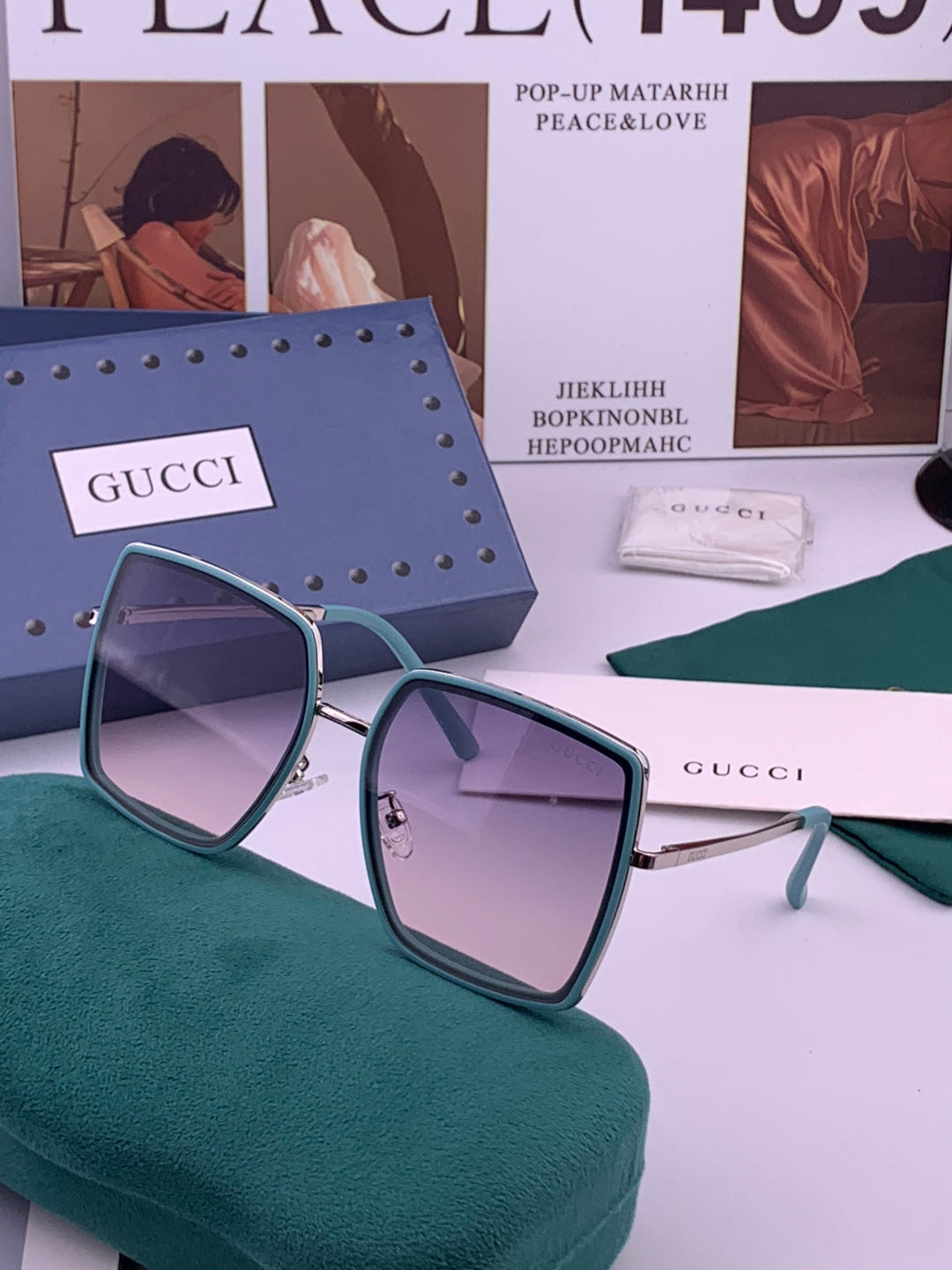 Gucci G0798 Polarized Square Black Lens Sunglasses for Women - 357890 - detail image 2