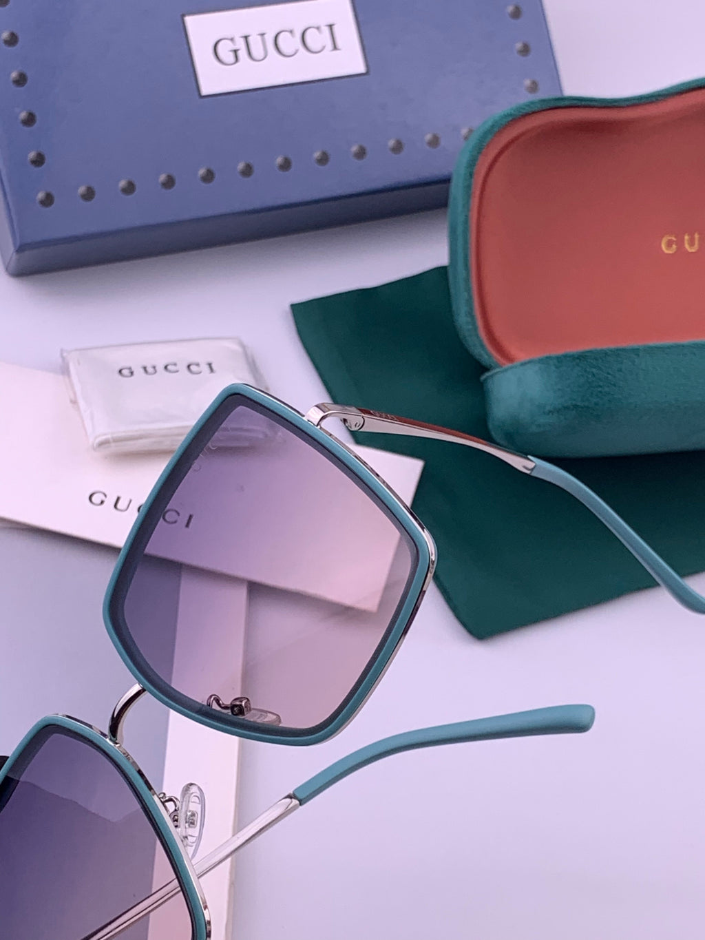 Gucci G0798 Polarized Square Black Lens Sunglasses for Women - 357890 - detail image 4
