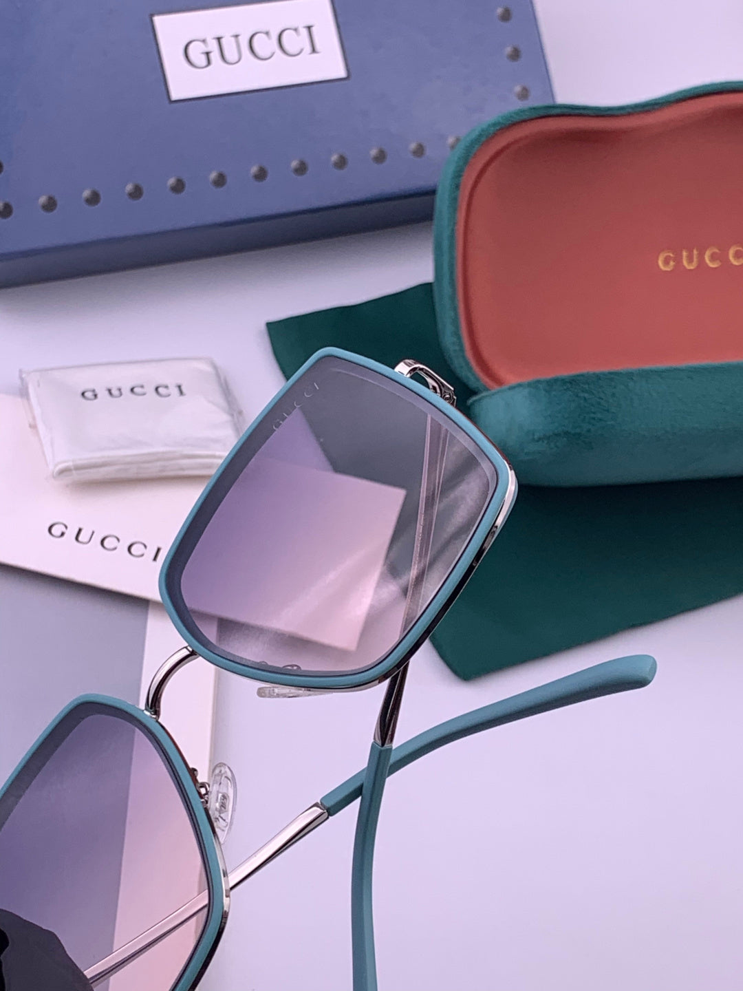Gucci G0798 Polarized Square Black Lens Sunglasses for Women - 357890 - detail image 3
