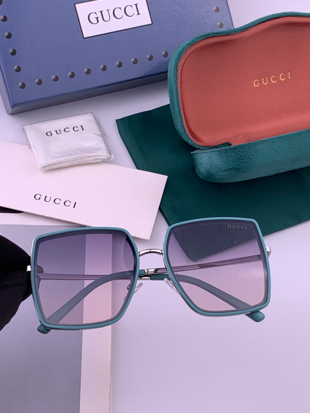 Gucci G0798 Polarized Square Black Lens Sunglasses for Women - 357890