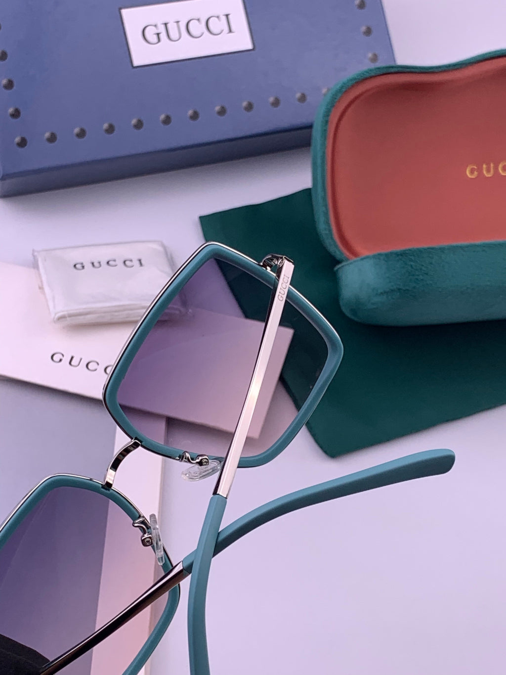 Gucci G0798 Polarized Square Black Lens Sunglasses for Women - 357890 - detail image 5