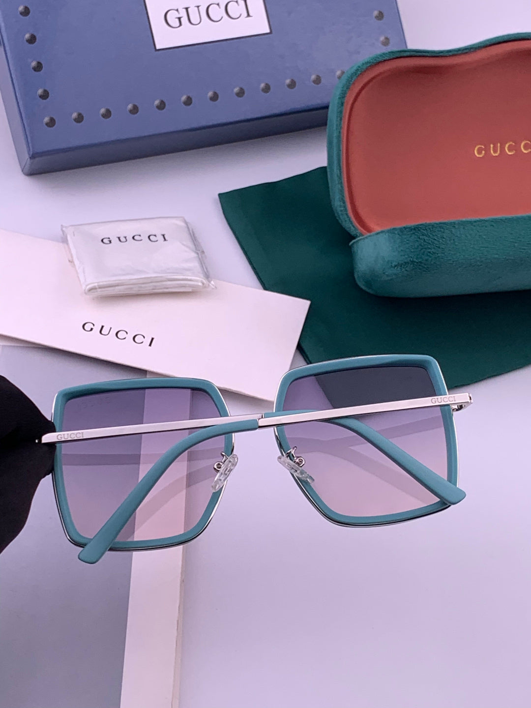 Gucci G0798 Polarized Square Black Lens Sunglasses for Women - 357890 - detail image 6