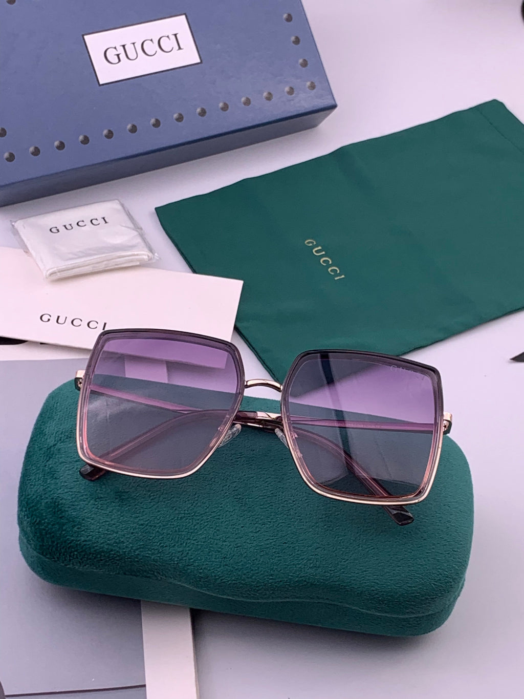 Gucci G0798 Polarized Square Black Lens Sunglasses for Women - 357891 - detail image 5