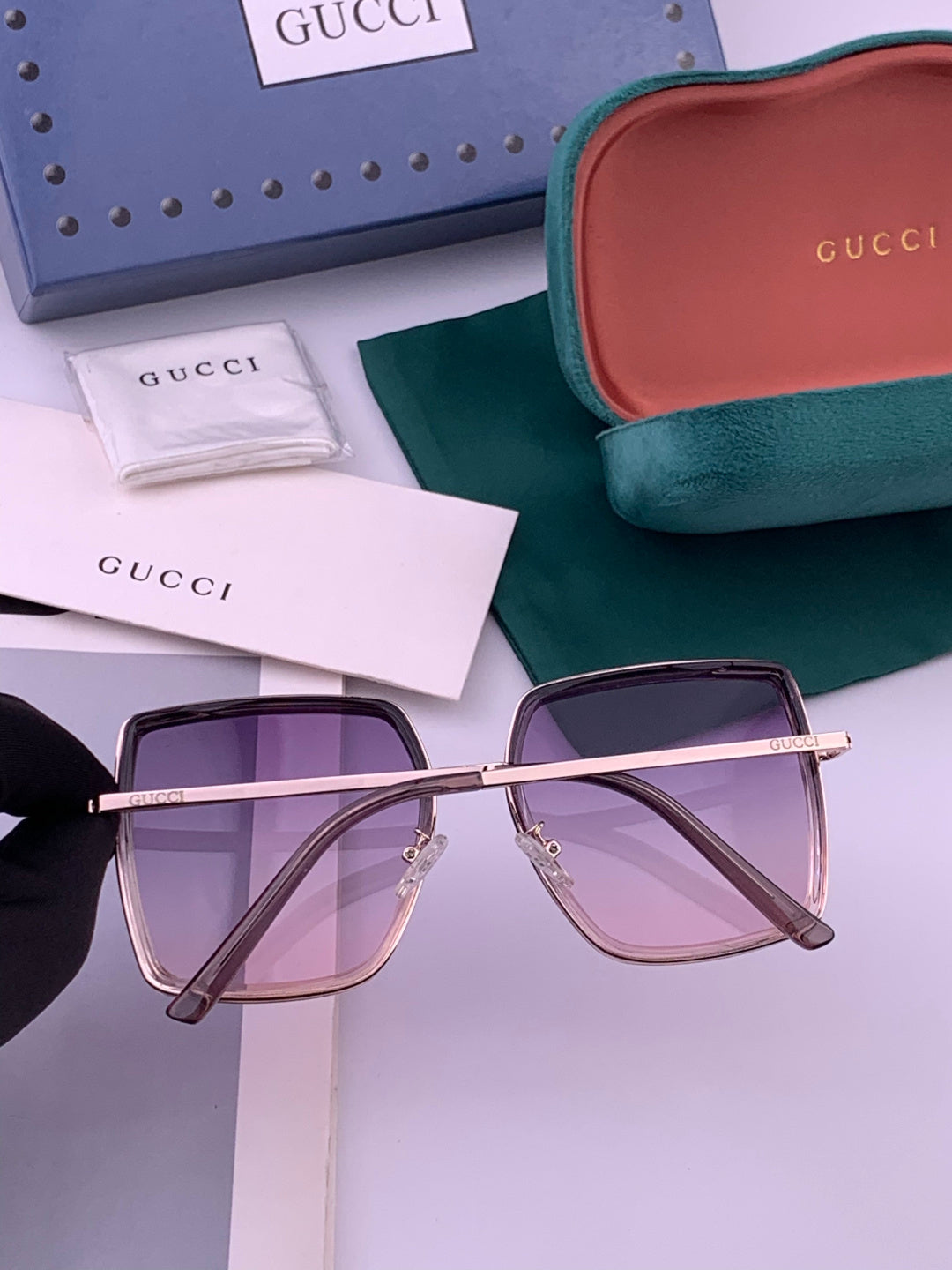 Gucci G0798 Polarized Square Black Lens Sunglasses for Women - 357891 - detail image 7