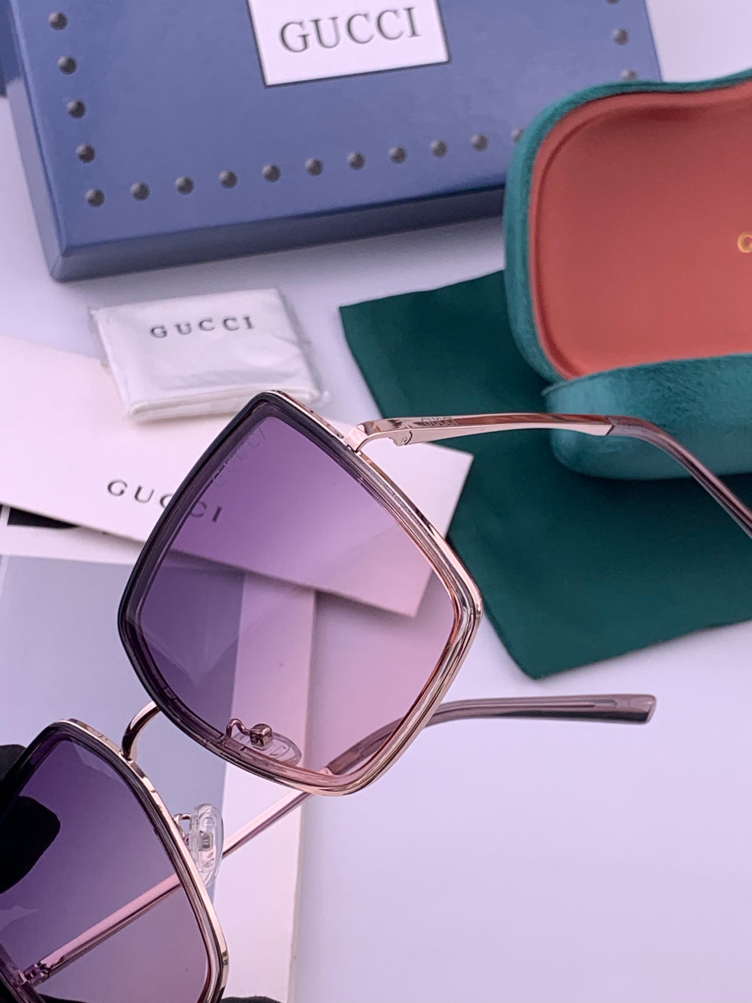 Gucci G0798 Polarized Square Black Lens Sunglasses for Women - 357891 - detail image 3