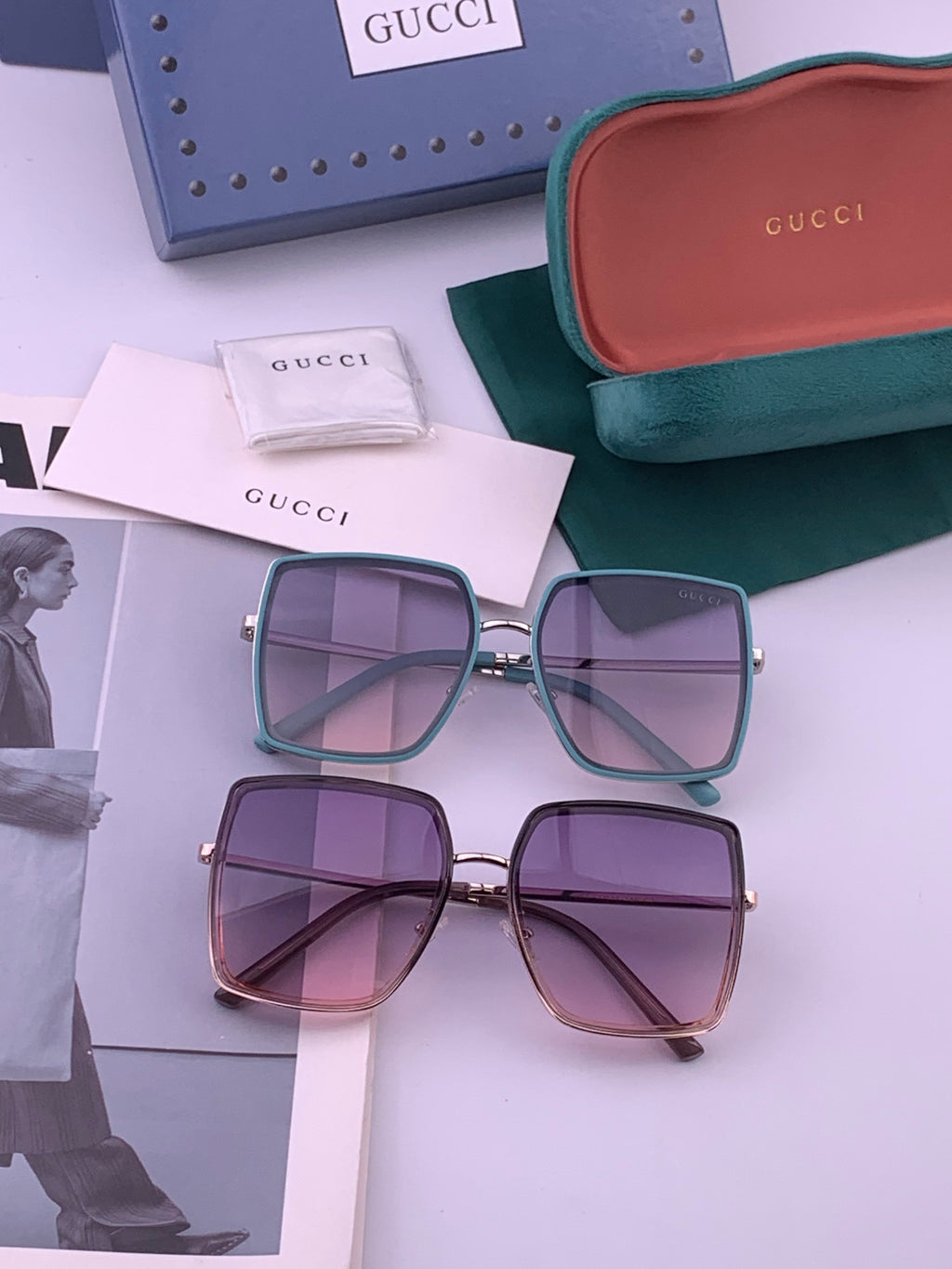 Gucci G0798 Polarized Square Black Lens Sunglasses for Women - 357891 - detail image 8