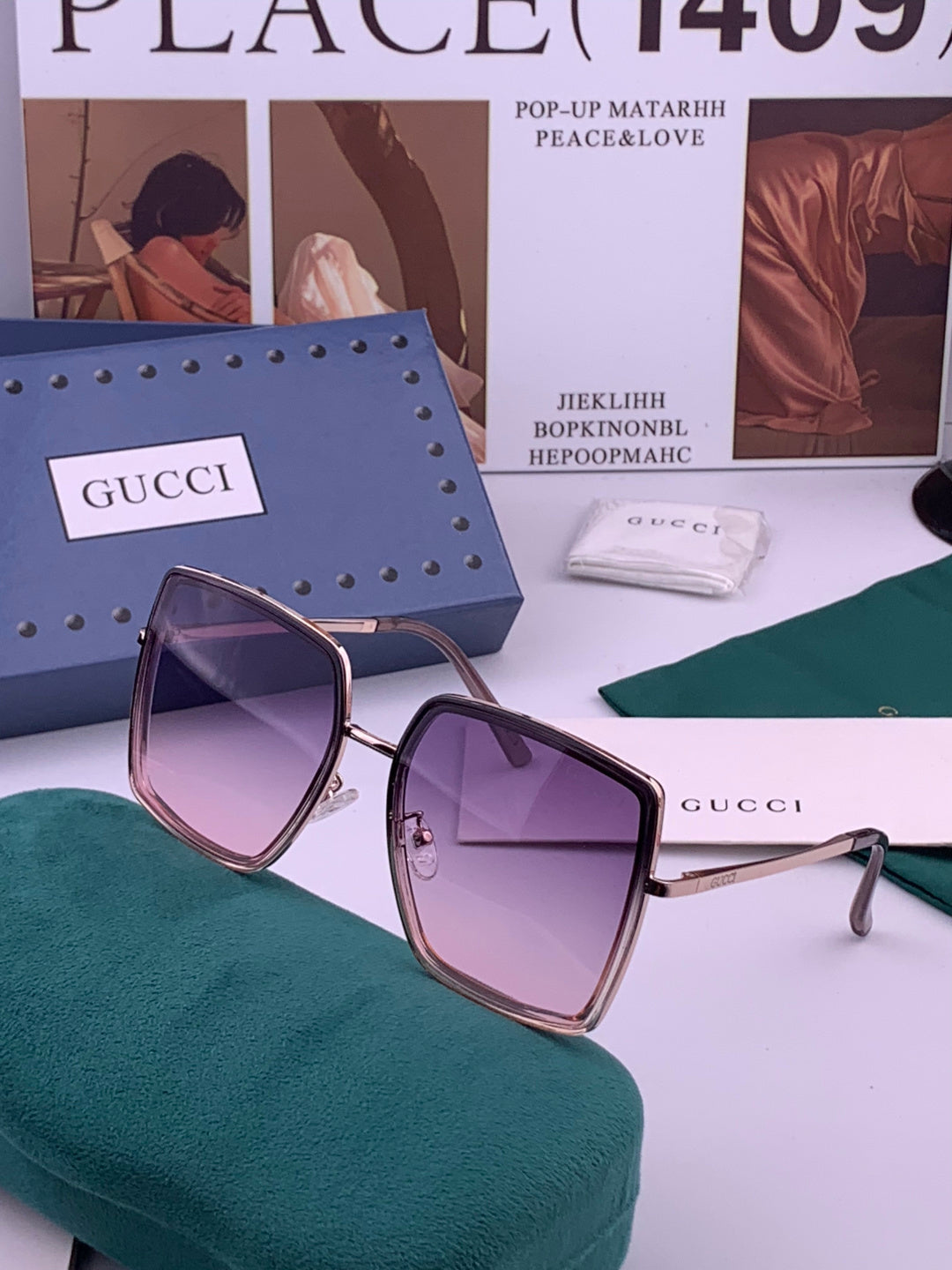 Gucci G0798 Polarized Square Black Lens Sunglasses for Women - 357891 - detail image 2