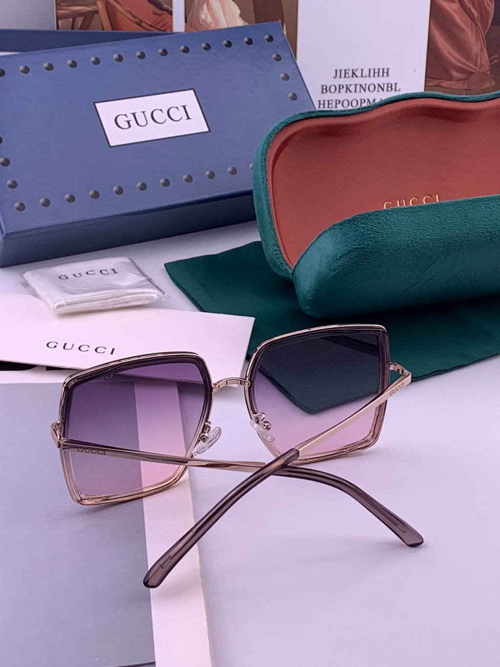 Gucci G0798 Polarized Square Black Lens Sunglasses for Women - 357891 - detail image 6