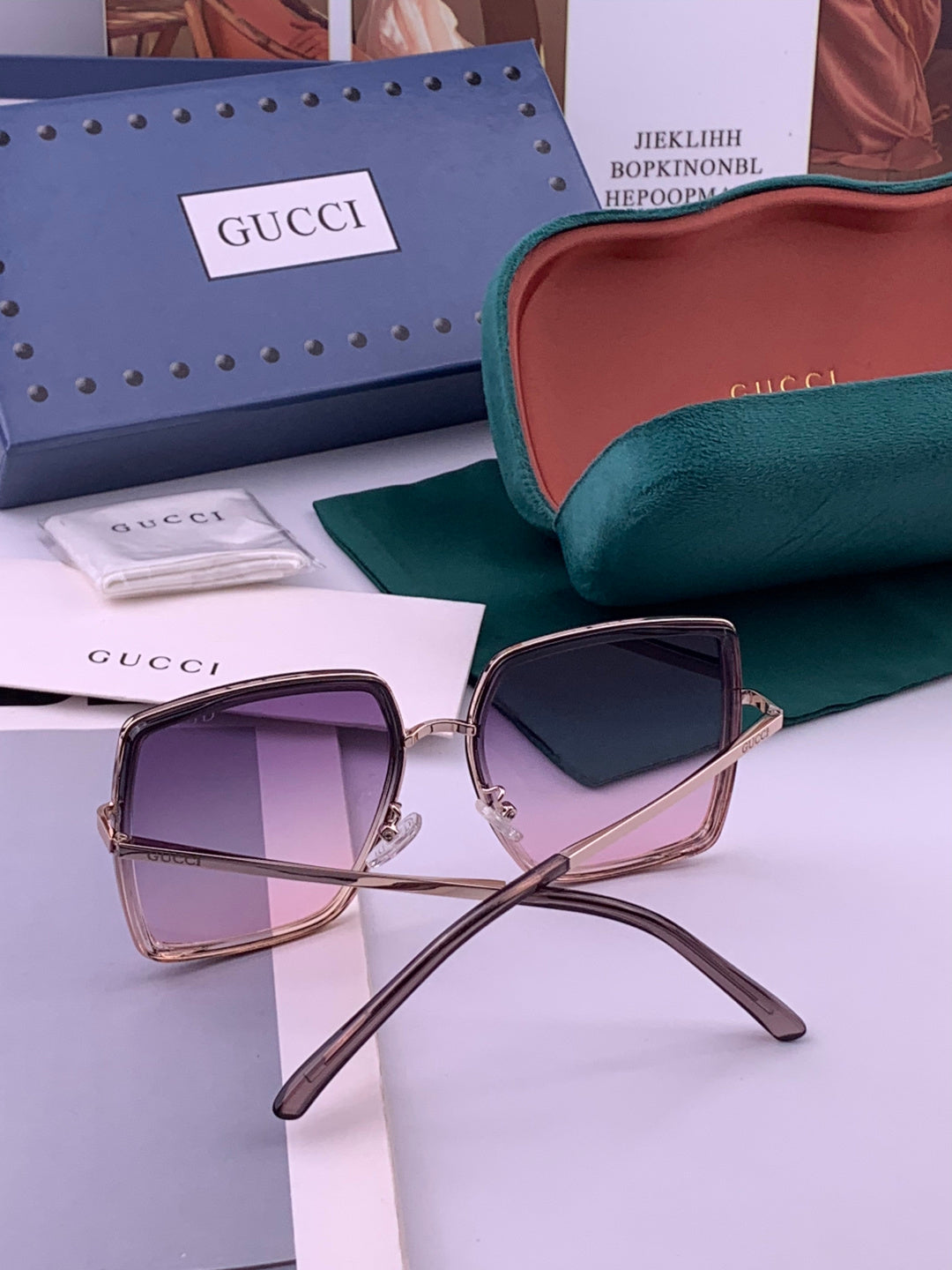 Gucci G0798 Polarized Square Black Lens Sunglasses for Women - 357891 - detail image 6