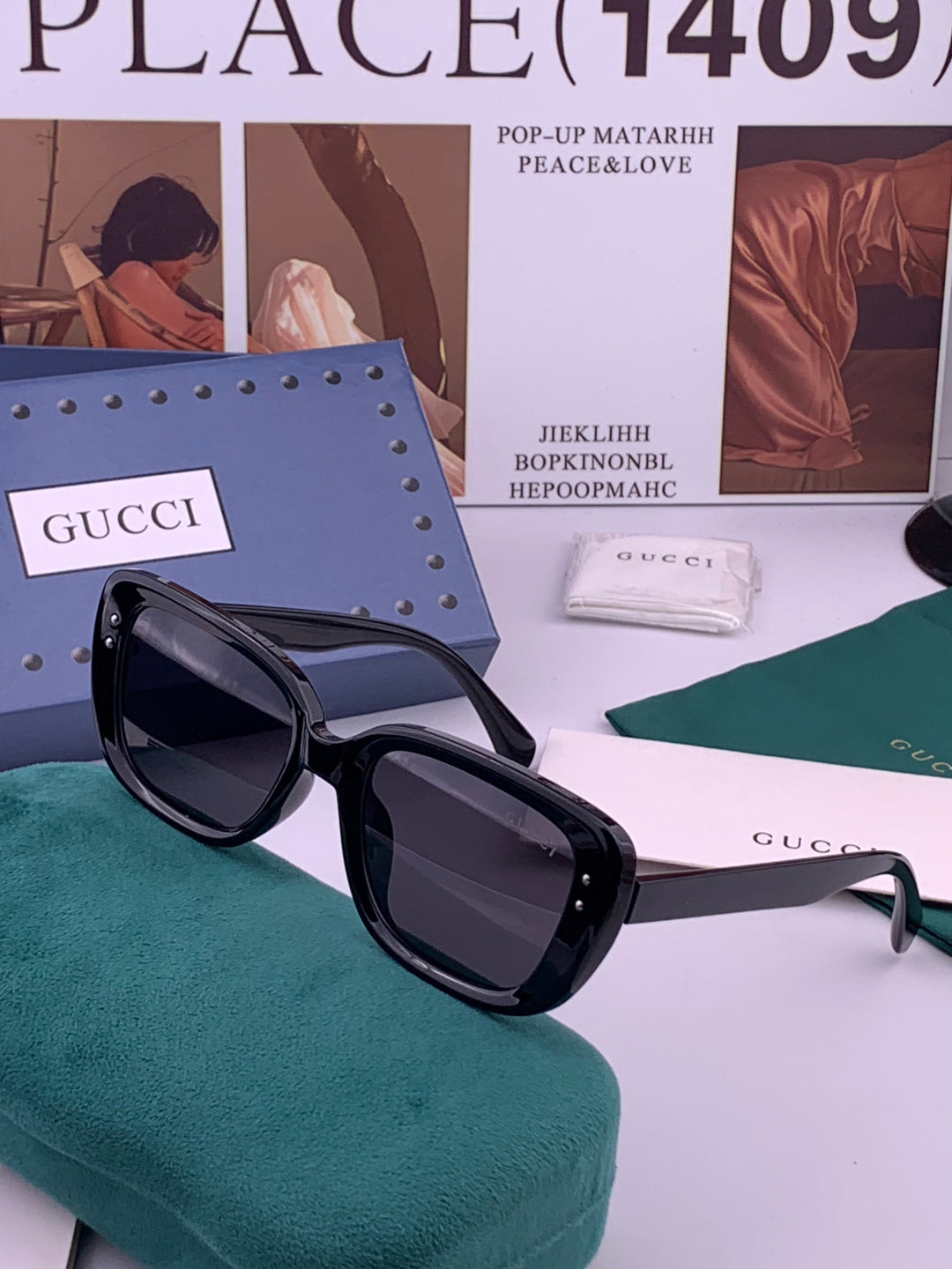 Gucci G5906 Polarized Square Black Lens Sunglasses for Men & Women - 357893 - detail image 2