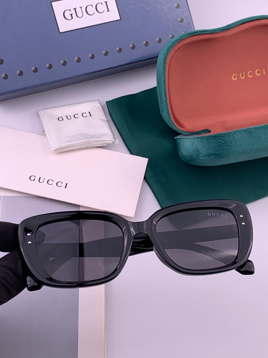 Gucci G5906 Polarized Square Black Lens Sunglasses for Men & Women - 357893
