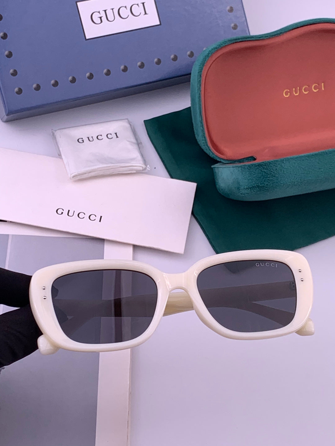 Gucci G5906 Polarized Square Black Lens Sunglasses for Men & Women - 357894