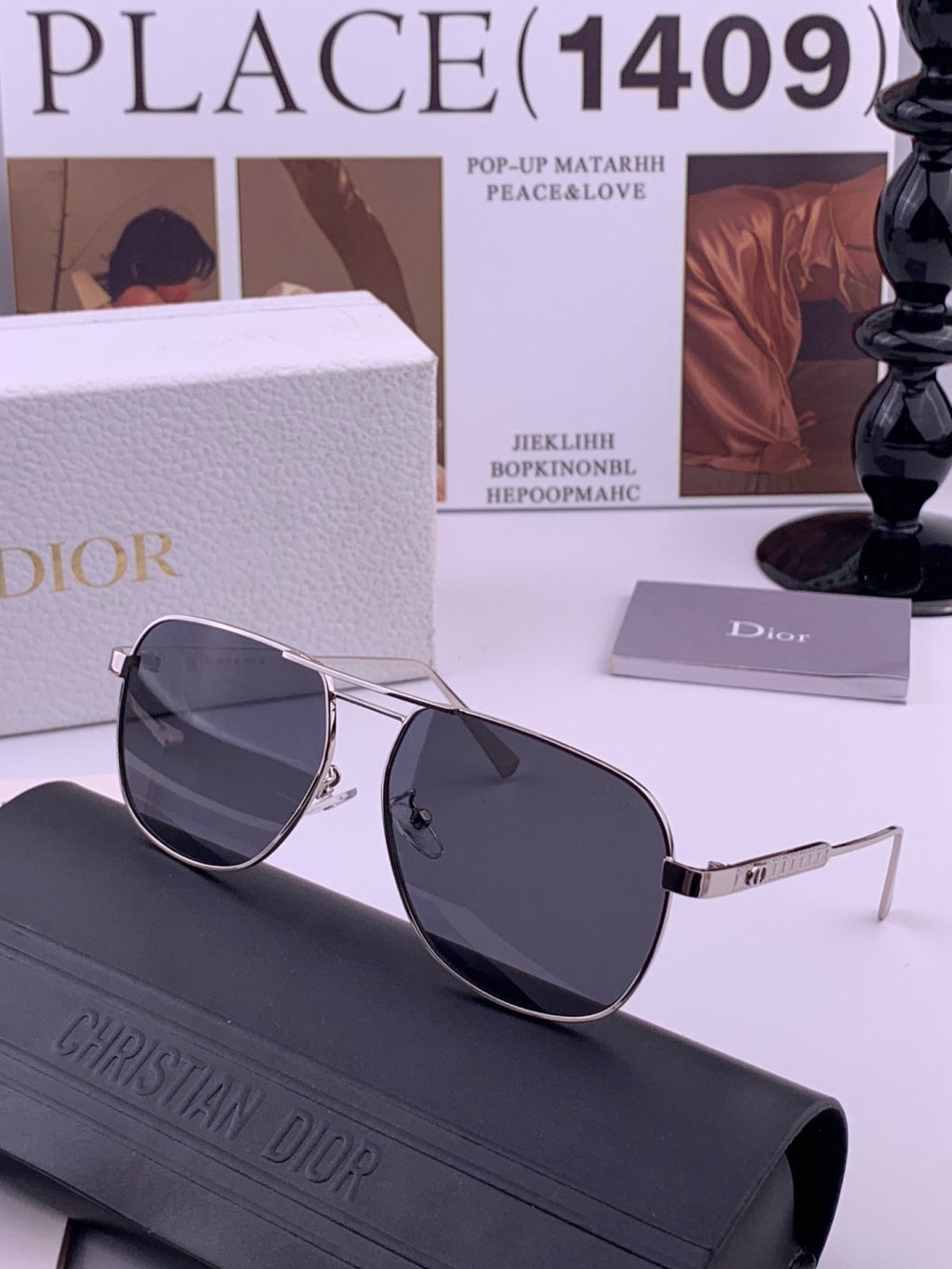 Dior CD313 Fashion Black Lens Sunglasses for Women - 358203 - detail image 3