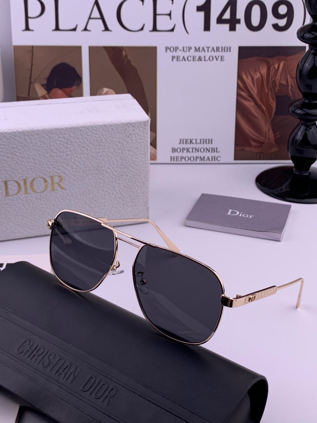 Dior CD313 Fashion Black Lens Sunglasses for Women - 358203 - detail image 5