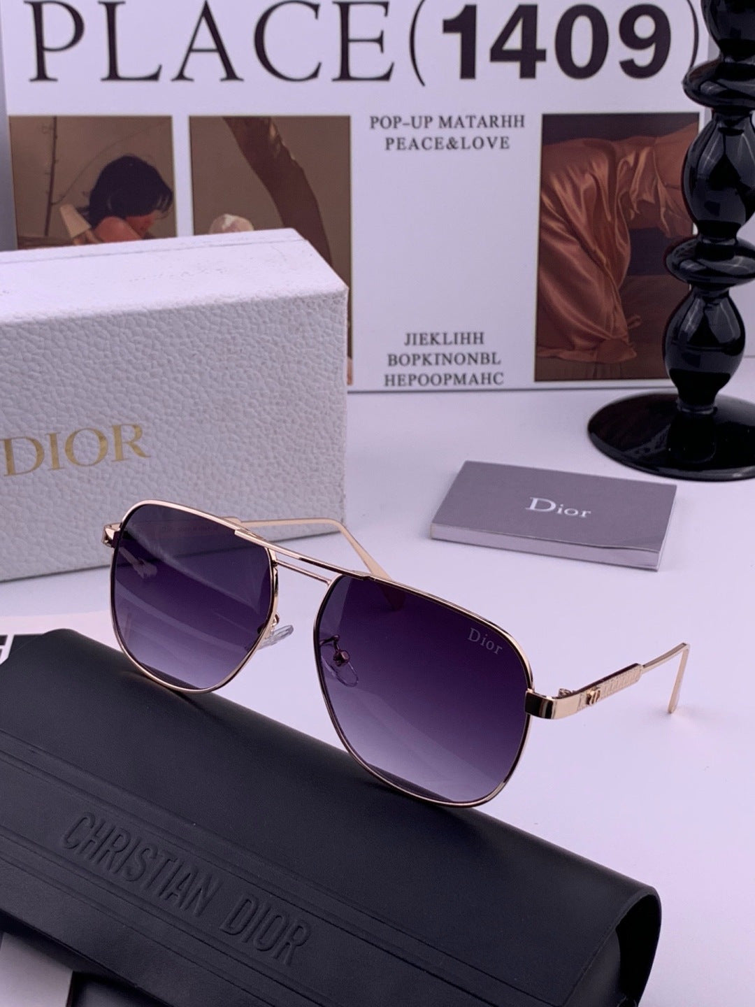 Dior CD313 Fashion Black Lens Sunglasses for Women - 358203 - detail image 4