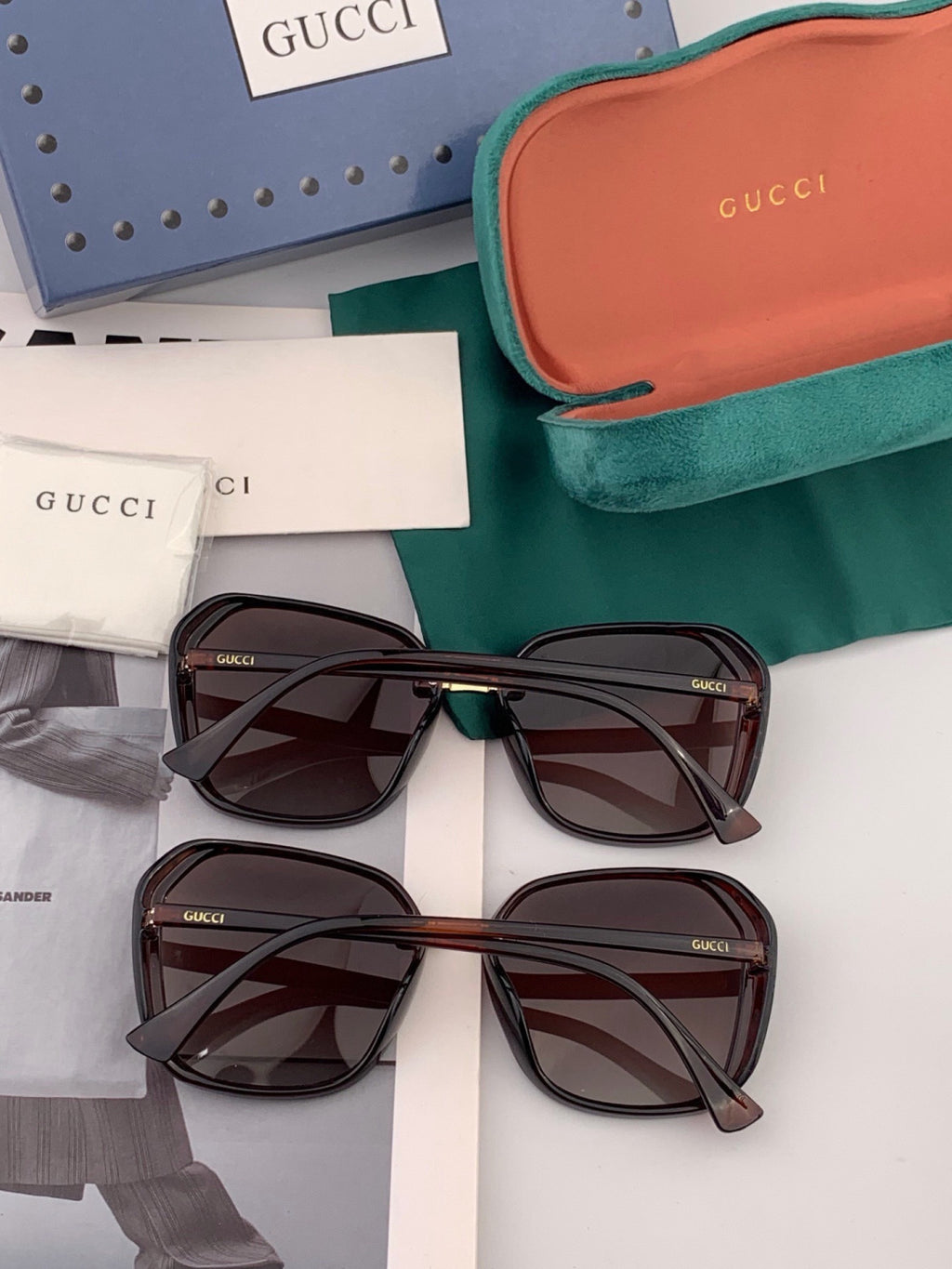 Gucci G14900 Polarized Square Gold Lens Sunglasses for Men & Women - 357897 - detail image 6