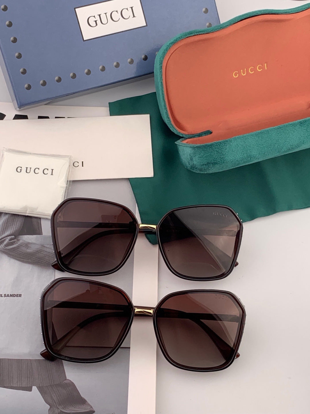 Gucci G14900 Polarized Square Gold Lens Sunglasses for Men & Women - 357897 - detail image 7
