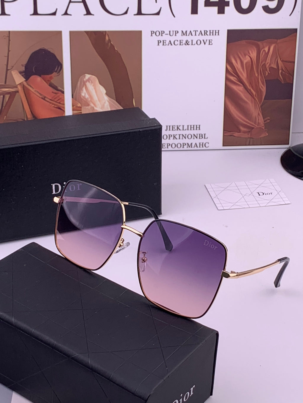 Dior D5813 Polarized Square Black Lens Sunglasses for Men & Women - 358206 - detail image 2