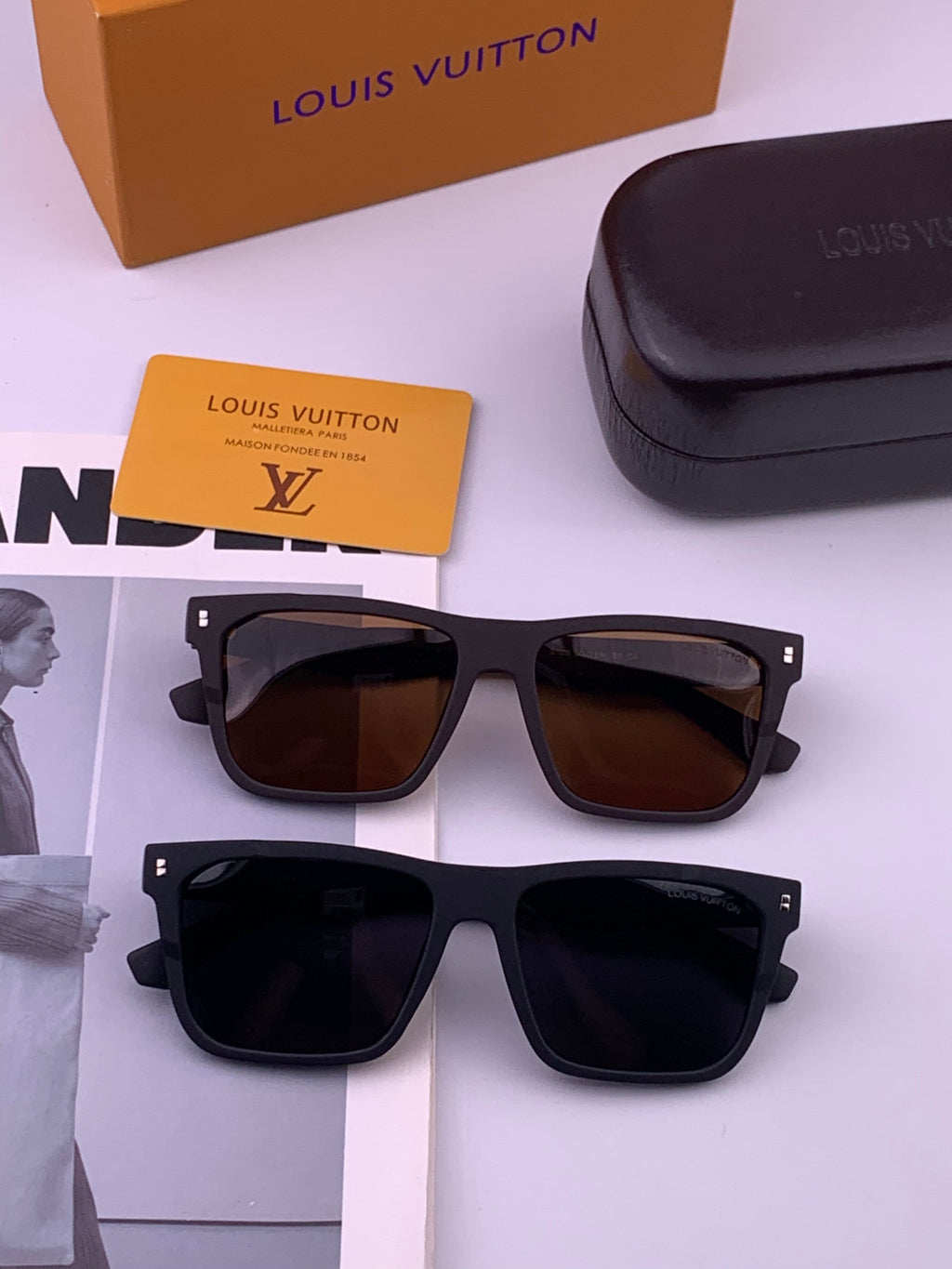 Louis Vuitton L8510 Square Brown Lens Sunglasses for Men & Women - 357733 - detail image 7