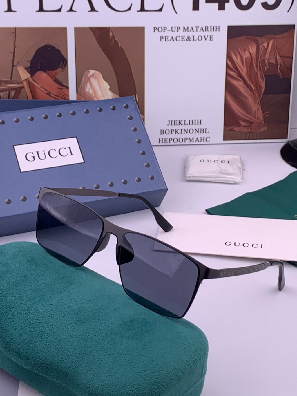 Gucci G6225 Polarized Aviator Gold Lens Sunglasses for Men - 357898 - detail image 2