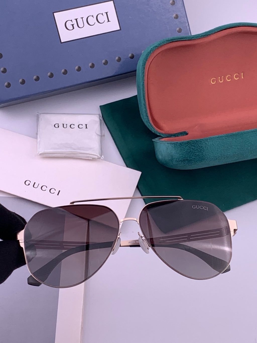 Gucci G5809 Polarized Fashion Gold Lens Sunglasses for Men & Women - 357903