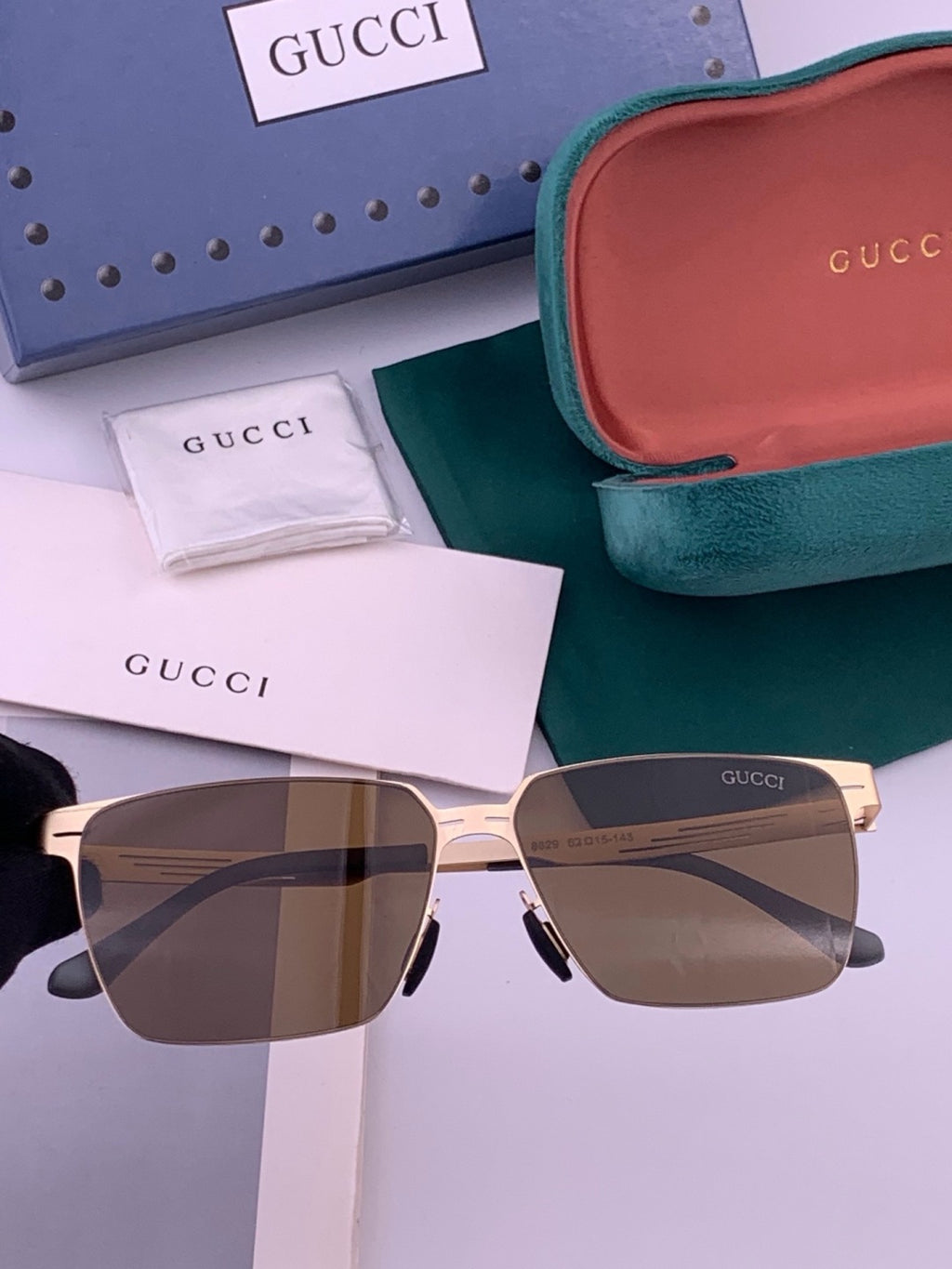 Gucci G9882 Polarized Fashion Gold Lens Sunglasses for Men & Women - 357905