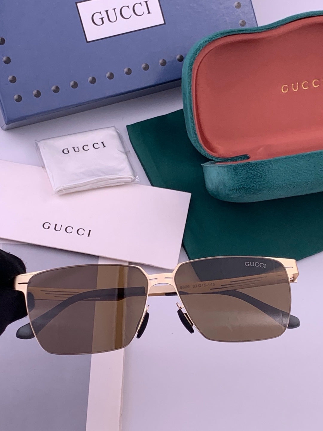 Gucci G9882 Polarized Fashion Gold Lens Sunglasses for Men & Women - 357905