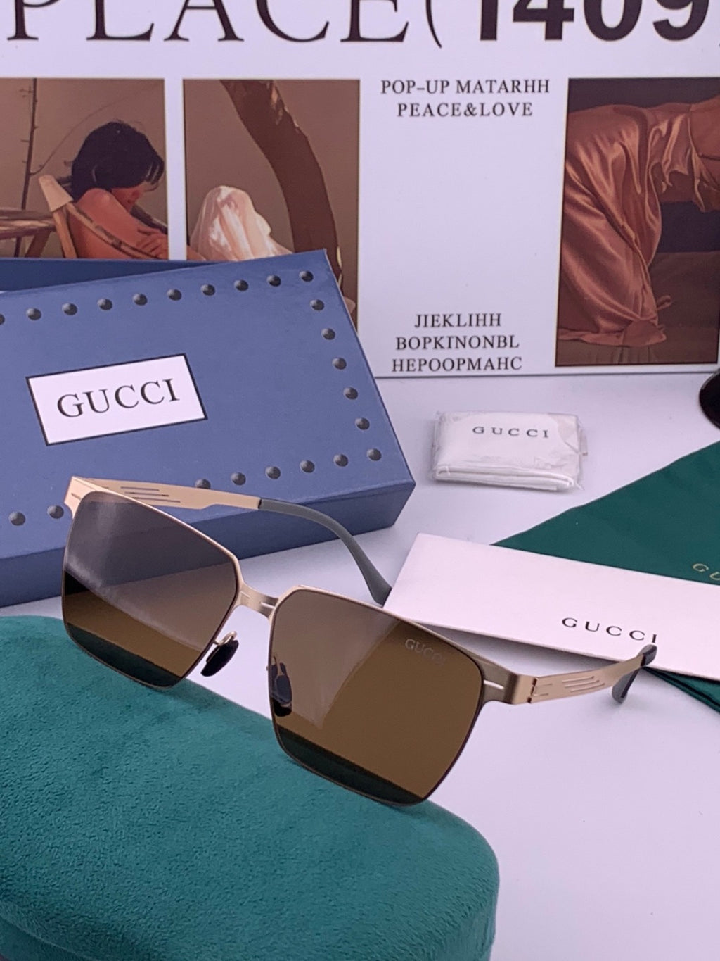Gucci G9882 Polarized Fashion Gold Lens Sunglasses for Men & Women - 357905 - detail image 2