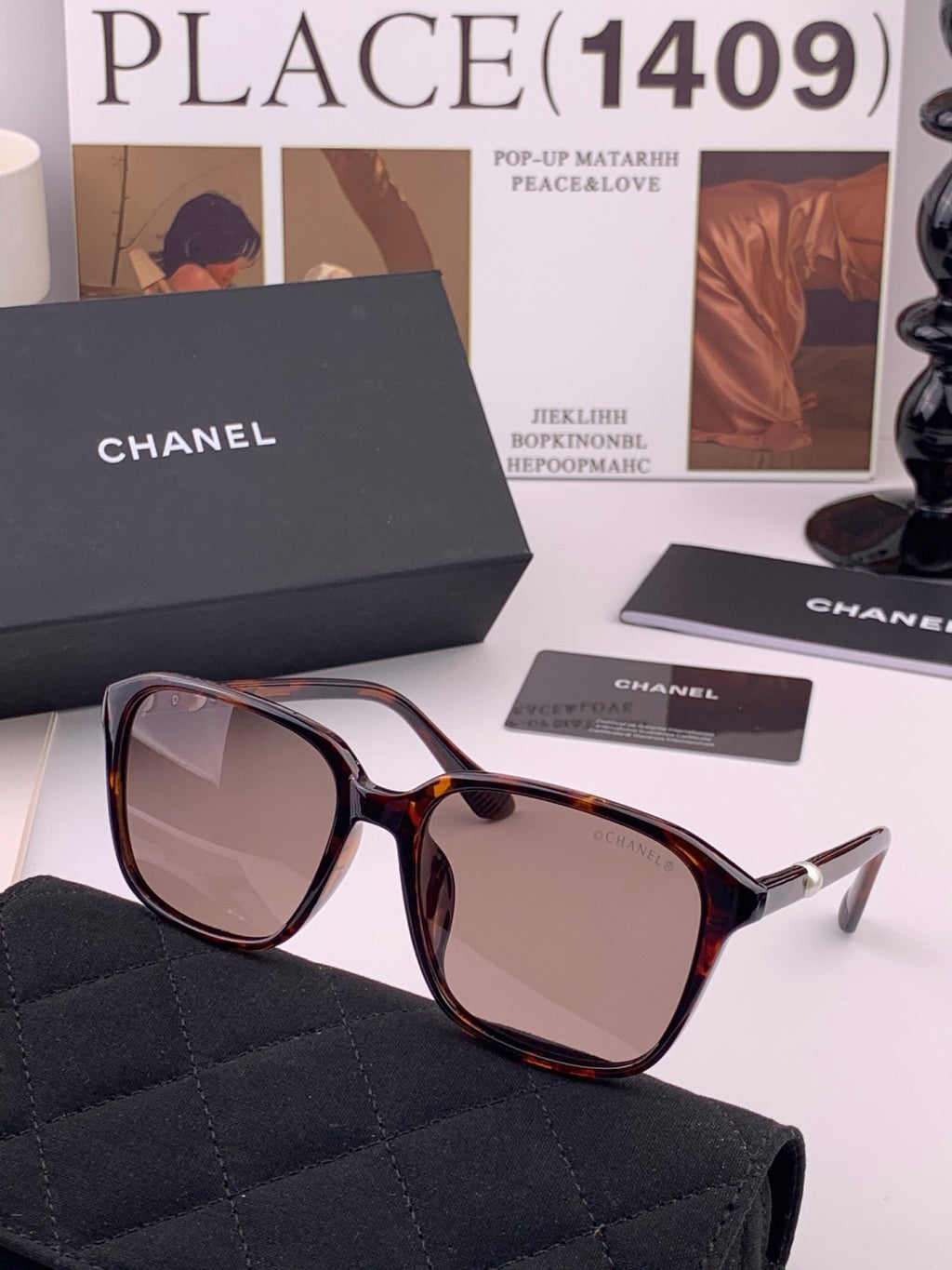 Chanel CH9991 Metal Square Red Lens Sunglasses for Men & Women - 357971 - detail image 3