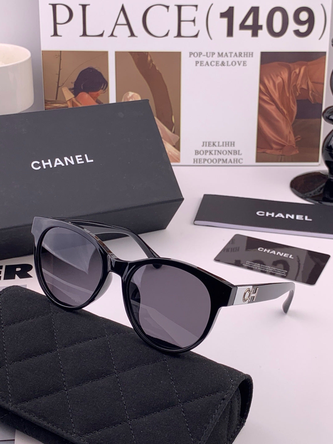 Chanel CH1787 Polarized Round Pink Lens Sunglasses for Women - 357974 - detail image 3