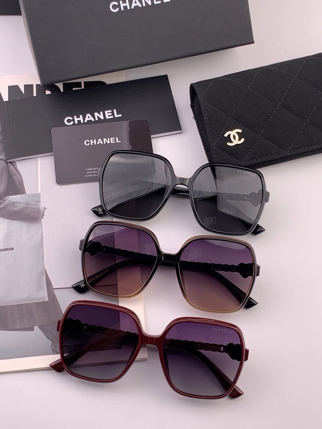 Chanel CH4787 Polarized Square Gold Lens Sunglasses for Women - 357975 - detail image 7