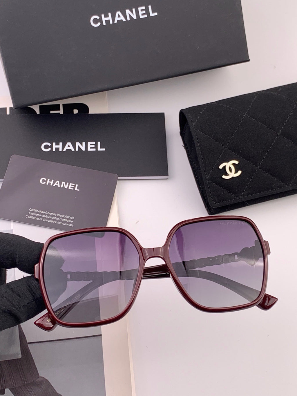 Chanel CH4787 Polarized Square Gold Lens Sunglasses for Women - 357975