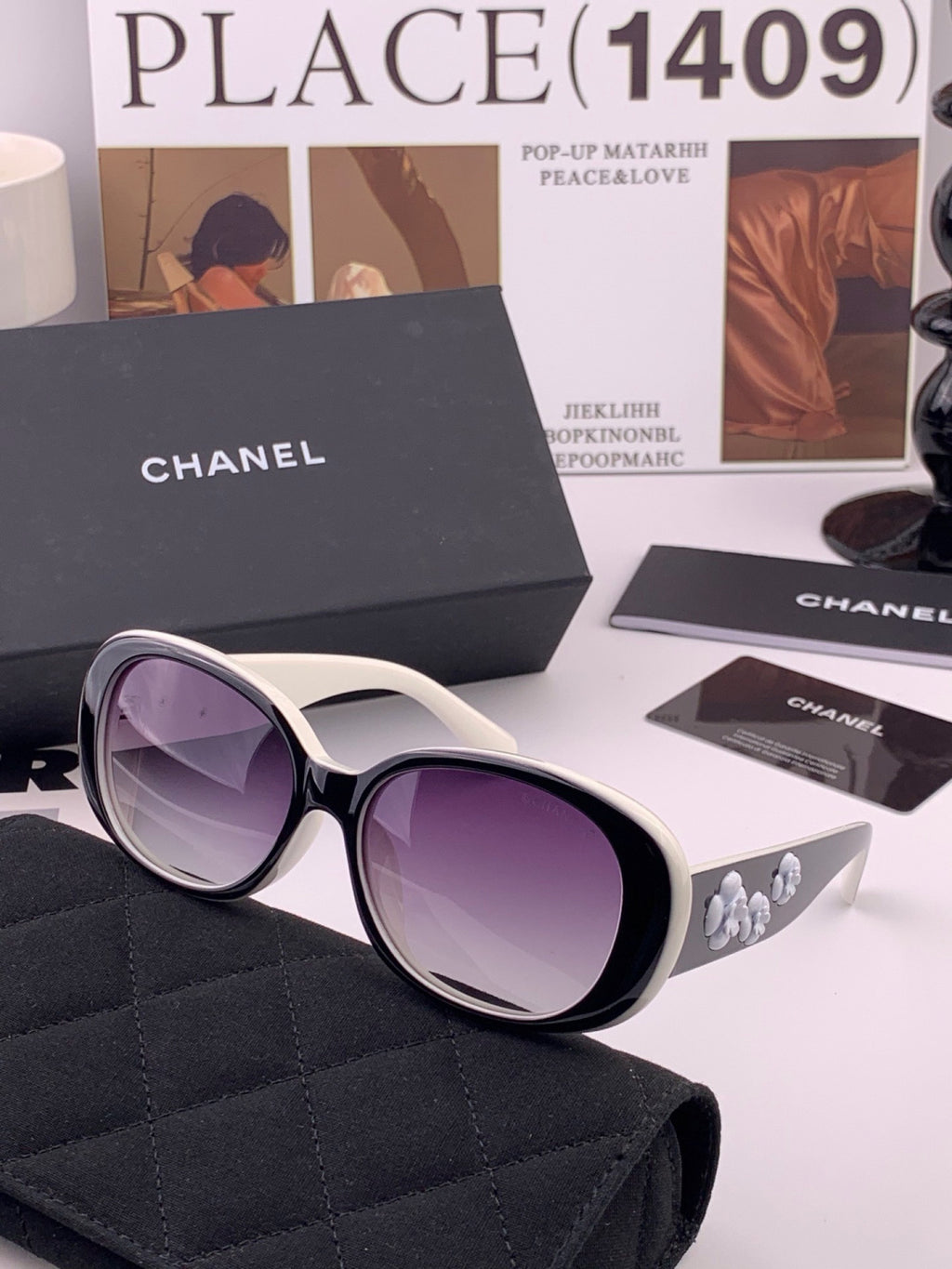 Chanel CH2788 Polarized Round Gold Lens Sunglasses for Men & Women - 357977 - detail image 6
