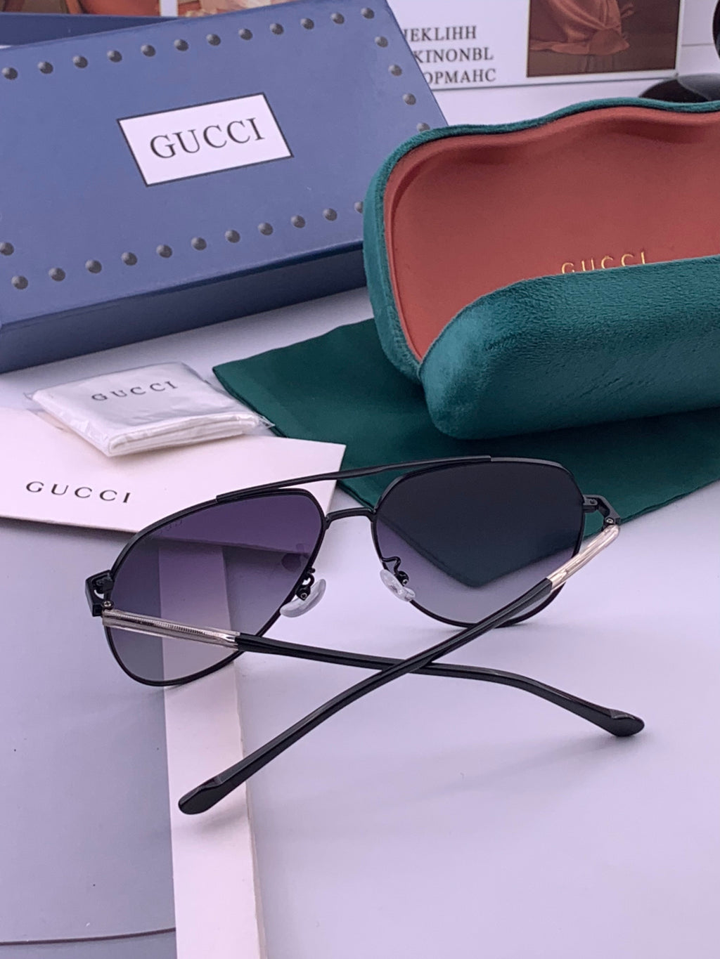 Gucci 5327 Polarized Aviator Gold Lens Sunglasses for Men & Women - 357886 - detail image 7