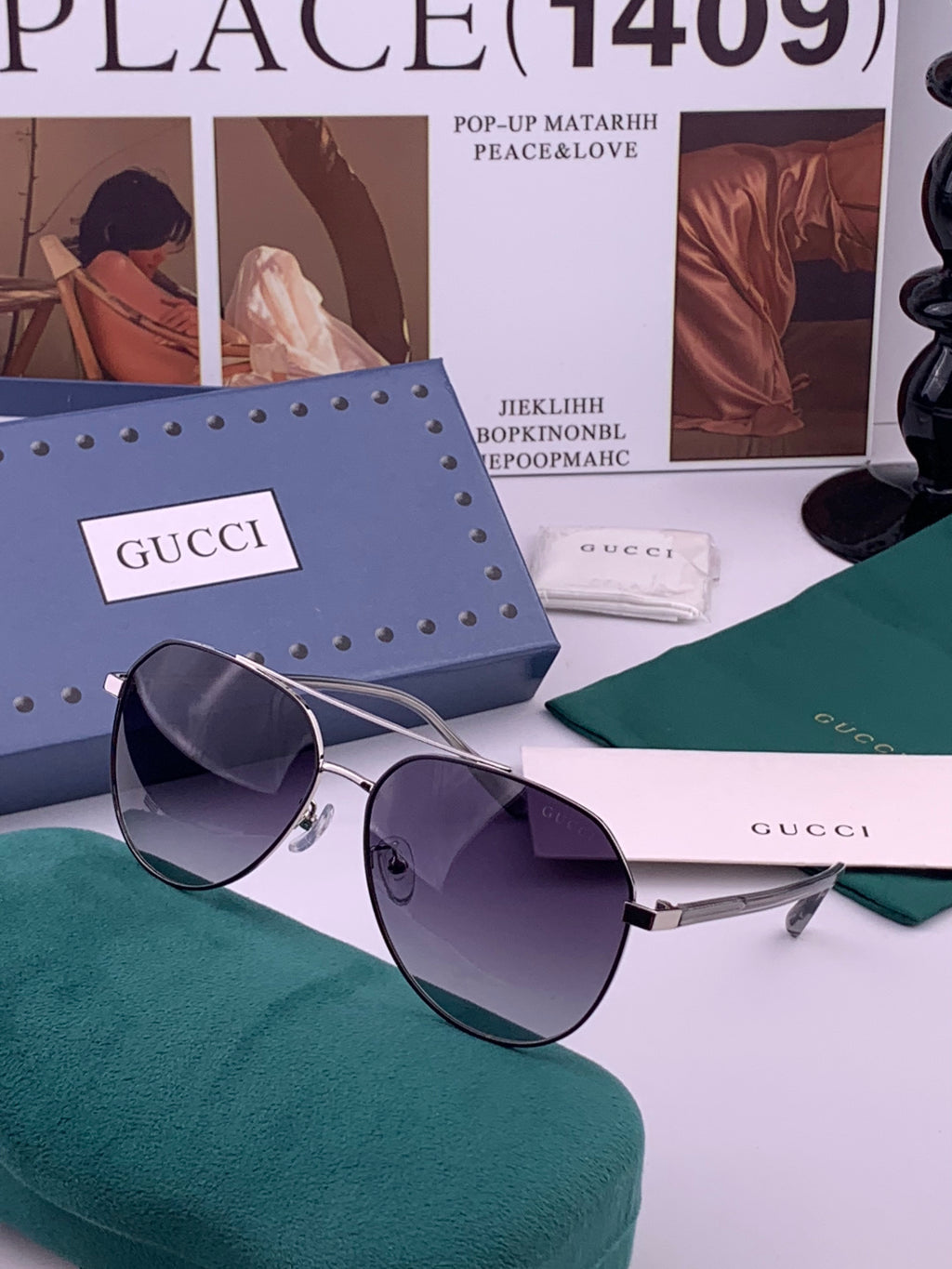 Gucci 5327 Polarized Aviator Gold Lens Sunglasses for Men & Women - 357887 - detail image 2