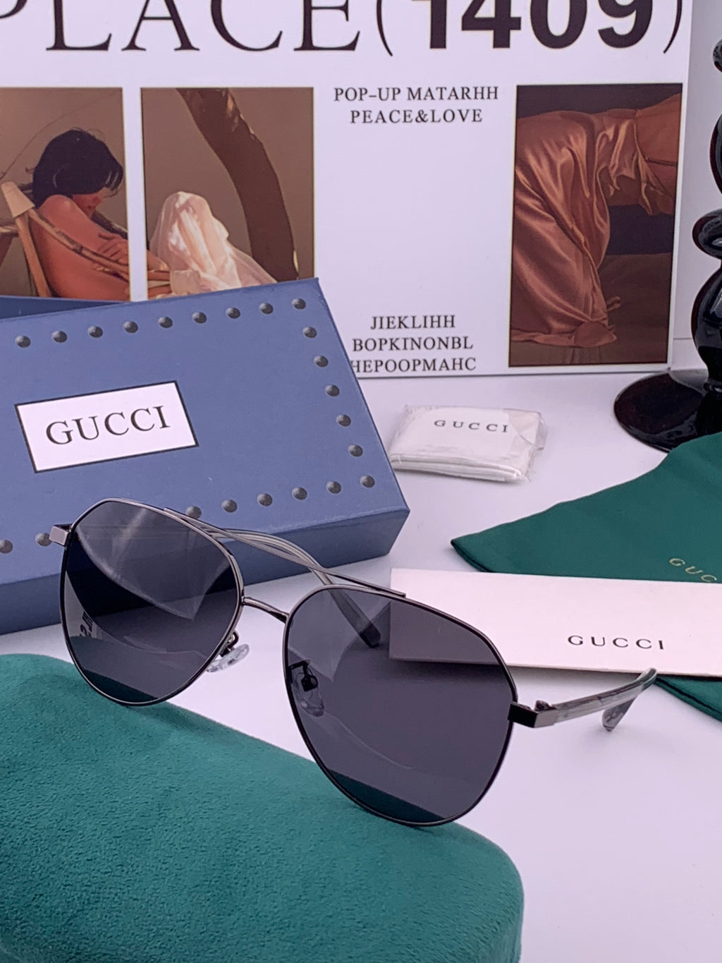 Gucci 5327 Polarized Aviator Gold Lens Sunglasses for Men & Women - 357889 - detail image 2