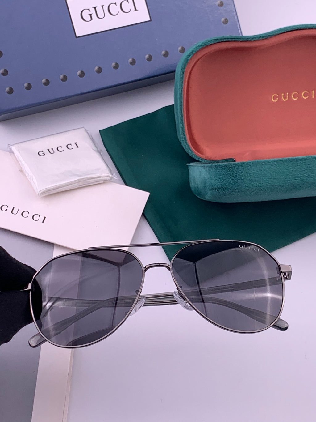 Gucci 5327 Polarized Aviator Gold Lens Sunglasses for Men & Women - 357889