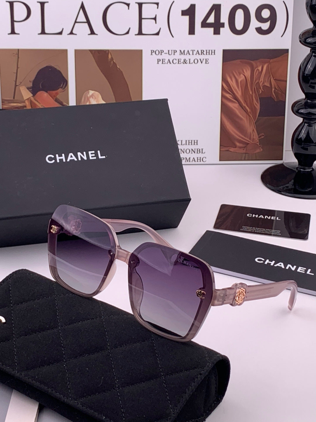 Chanel CH9788 Polarized Oversized Purple Lens Sunglasses for Men & Wo - 357978