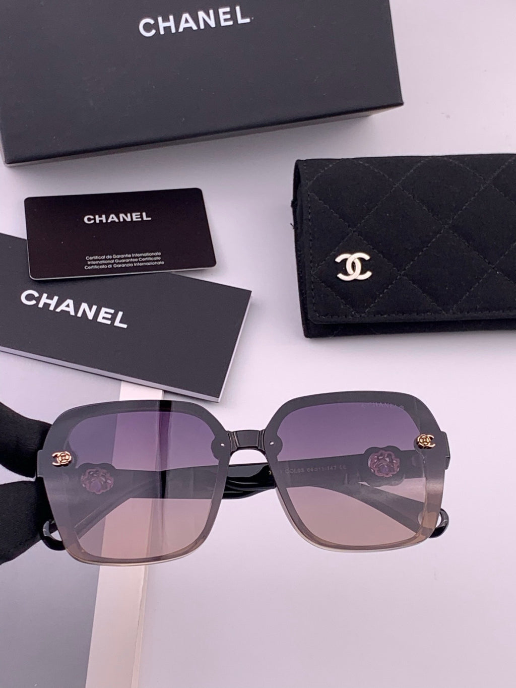 Chanel CH9788 Polarized Oversized Black Lens Sunglasses for Men & Wom - 357980