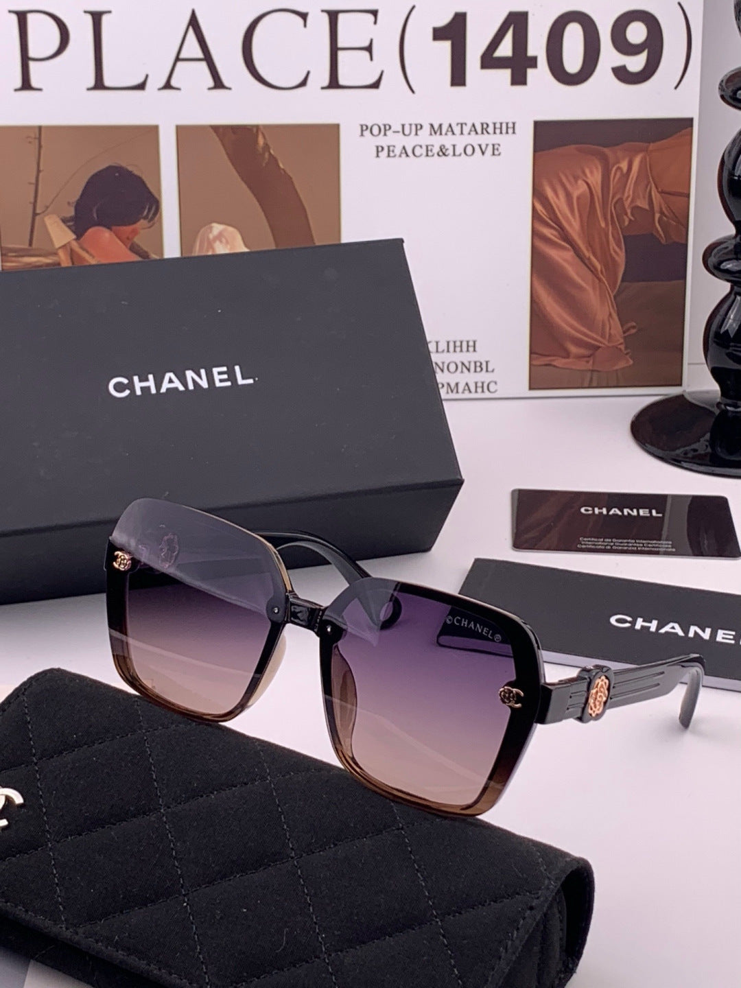 Chanel CH9788 Polarized Oversized Black Lens Sunglasses for Men & Wom - 357980 - detail image 2