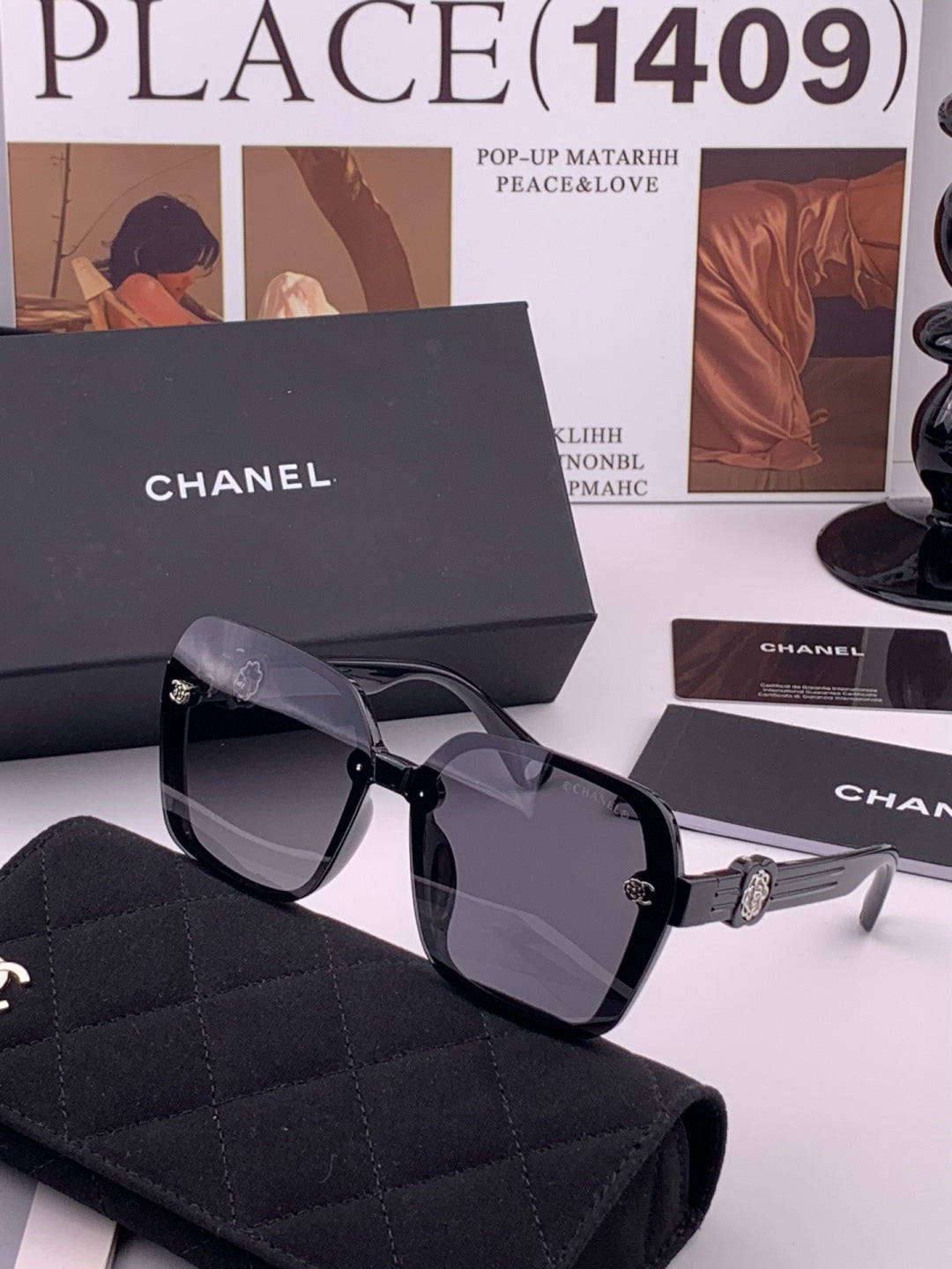 Chanel CH9788 Polarized Oversized Black Lens Sunglasses for Men & Wom - 357979 - detail image 2