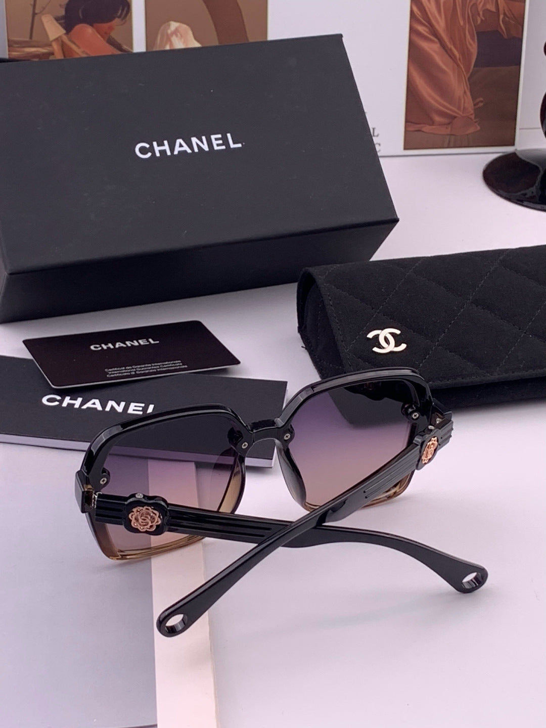 Chanel CH9788 Polarized Oversized Black Lens Sunglasses for Men & Wom - 357980 - detail image 7
