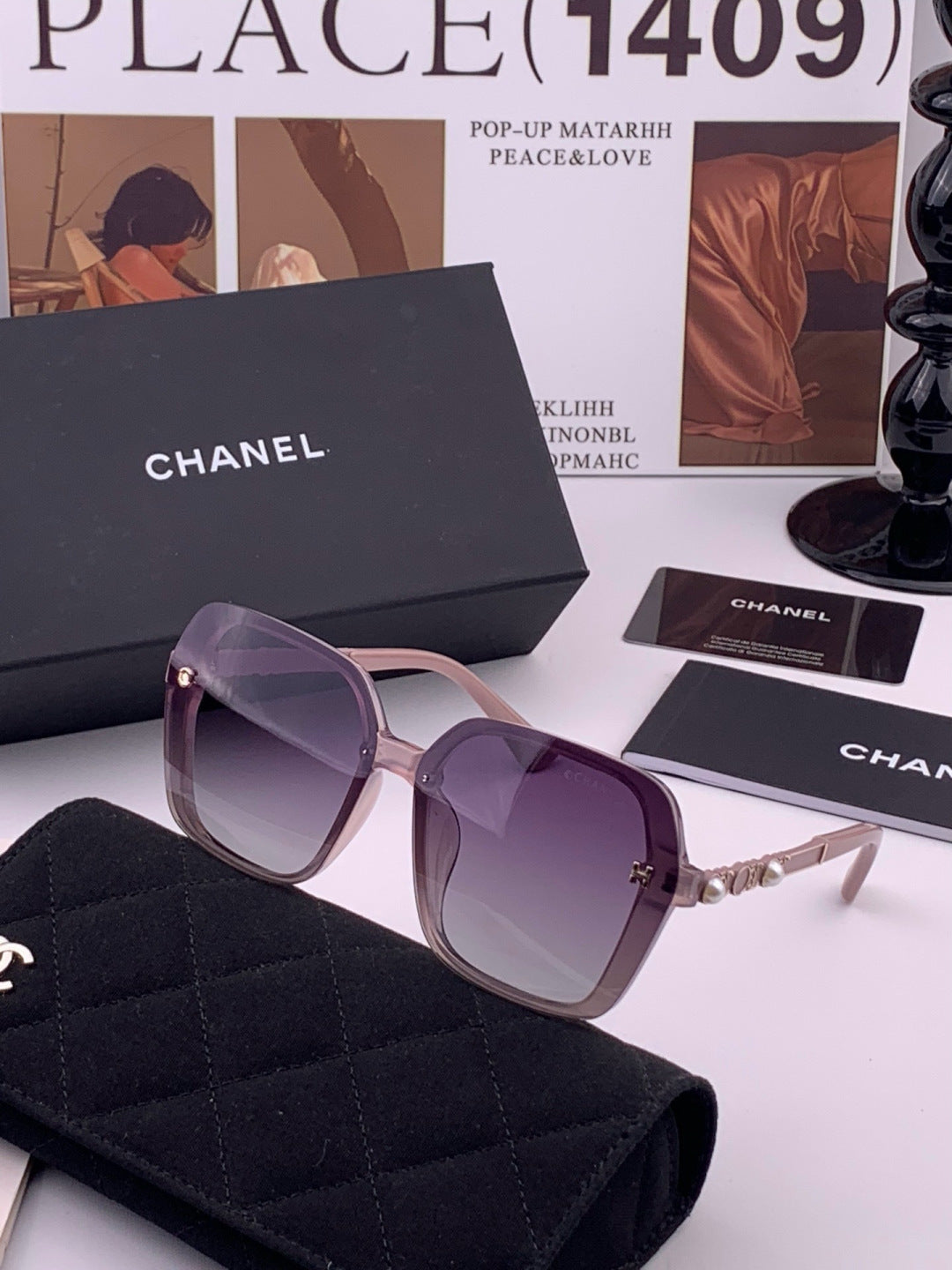 Chanel CH8788 Polarized Oversized Purple Lens Sunglasses for Men & Wo - 357987 - detail image 2