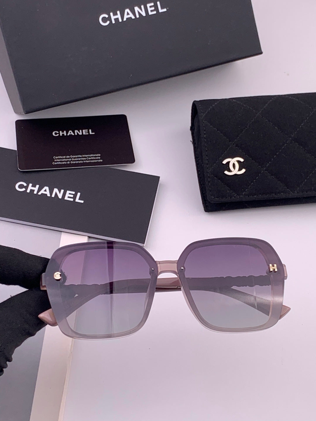 Chanel CH8788 Polarized Oversized Purple Lens Sunglasses for Men & Wo - 357987