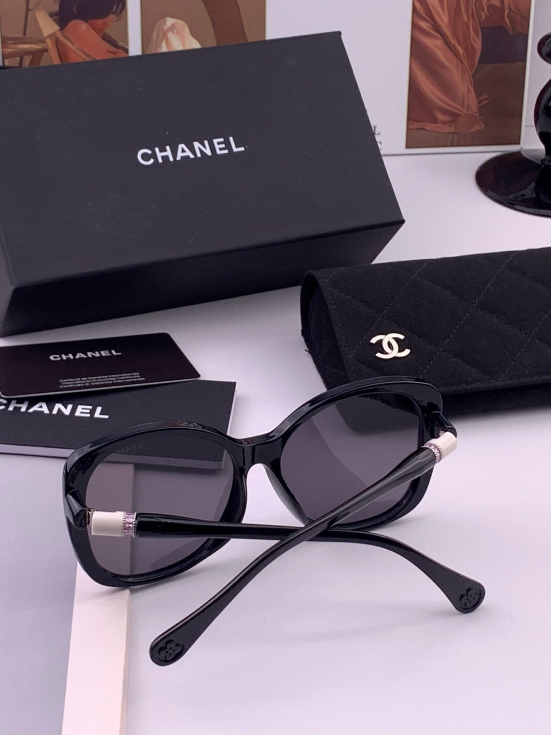 Chanel CH4907 Polarized Square Black Lens Sunglasses for Women - detail image 7