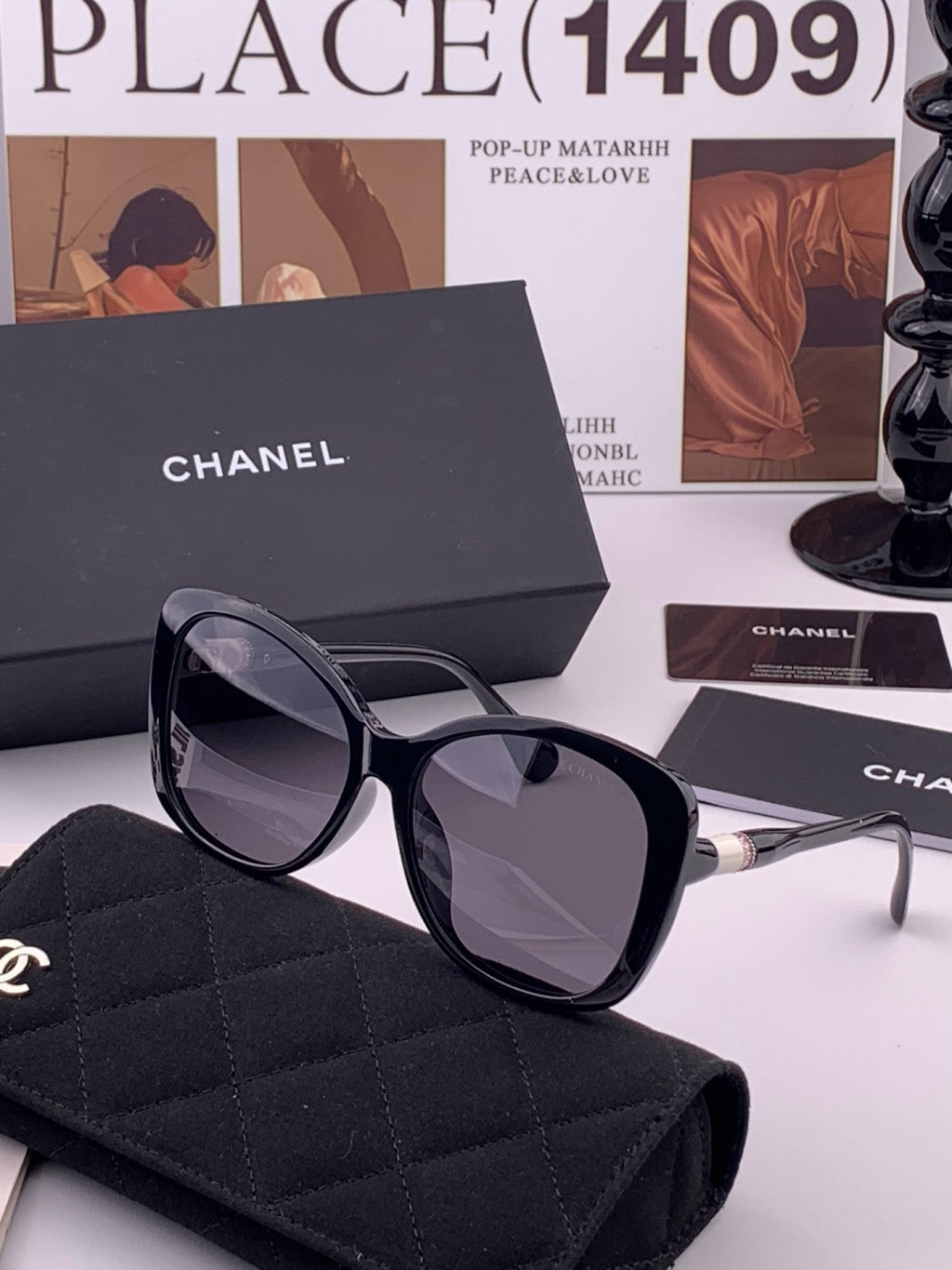 Chanel CH4907 Polarized Square Black Lens Sunglasses for Women - detail image 2