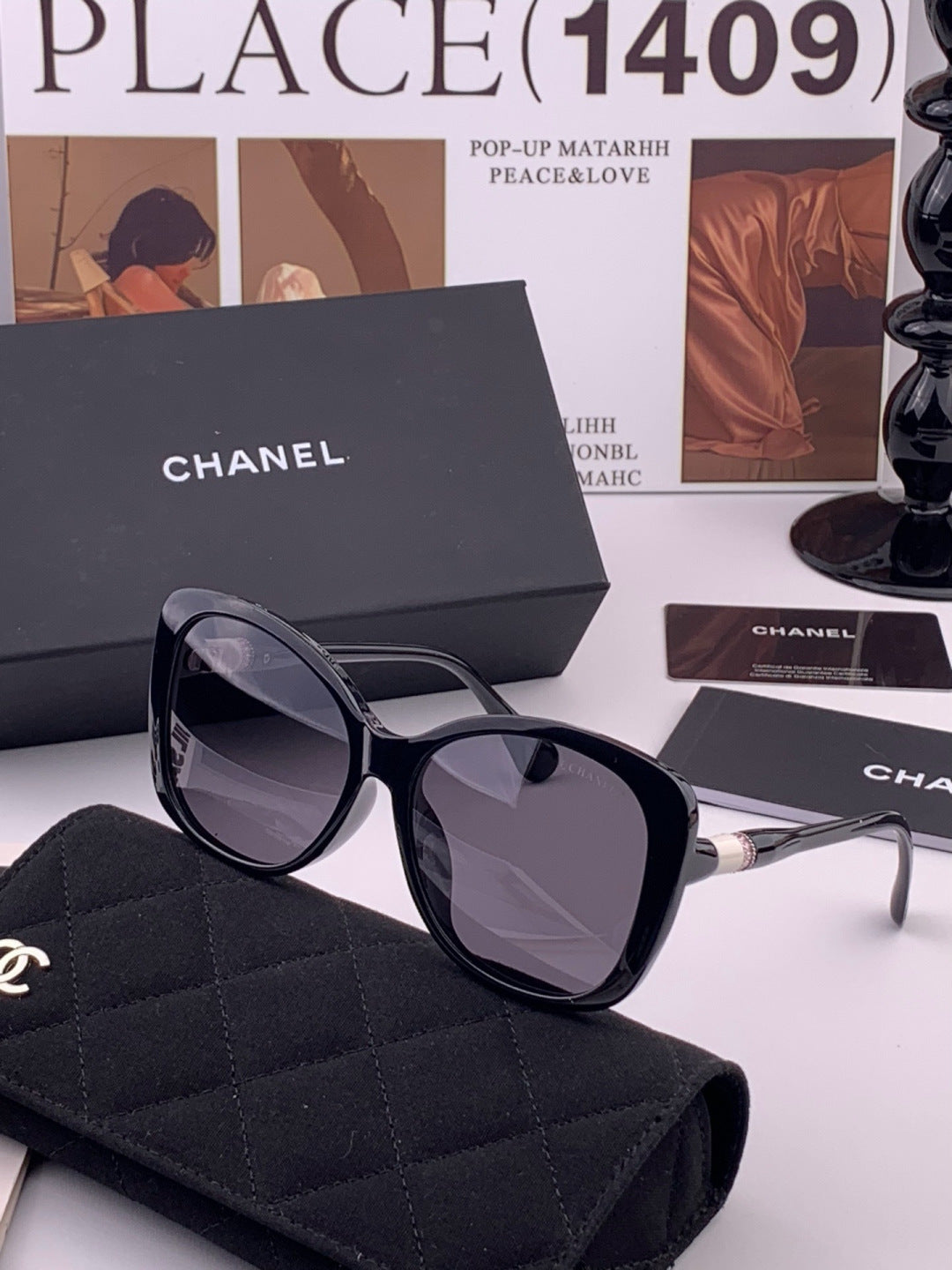 Chanel CH4907 Polarized Square Black Lens Sunglasses for Women - detail image 2