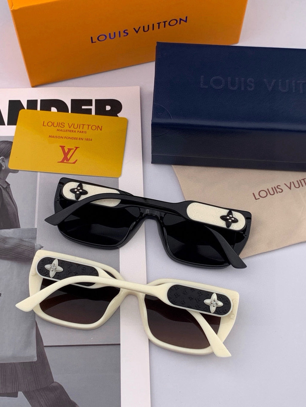 Louis Vuitton L6221 Square Black Lens Sunglasses for Men & Women - 357709 - detail image 6